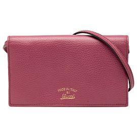 Bolsa transversal Gucci Dollar em couro de vitelo rosa com alça Rosa