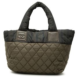Borsa Tote Chanel Small Quilted Nylon Coco Cocoon Marrone Marrone