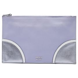 Prada Tricolor Saffiano Clutch Lila Lila