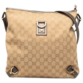Beige Gucci GG Canvas Abbey D Ring Crossbody Beige
