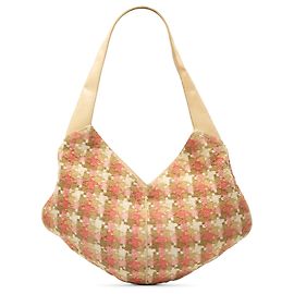 LOEWE Tweed Houndstooth Hobo Beige Beige
