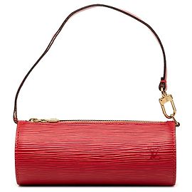 Red Louis Vuitton Epi Pochette Papillon Handbag Red