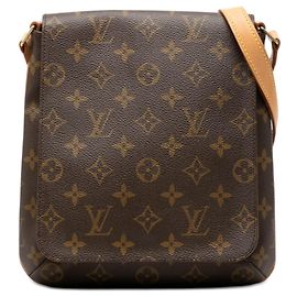 Bolso de hombro Louis Vuitton Monogram Musette Salsa PM marrón con correa corta Castaño