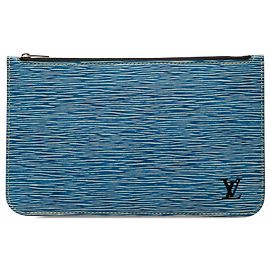 Bolsa Louis Vuitton Neverfull em couro Epi Denim azul Azul