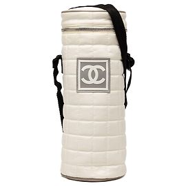 Porta-garrafa transversal Chanel Quilted Sport Line branco Branco