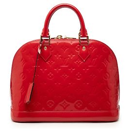 Rote Louis Vuitton Monogram Vernis Alma PM Handtasche Rot
