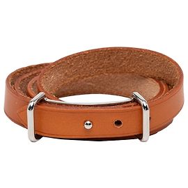 Pulseira Wrap Triple Tour Hermès Swift Api II Castanha Marrom