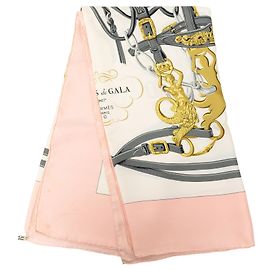 Sciarpa in seta bianca Hermès Brides de Gala 90 Scarves Bianco