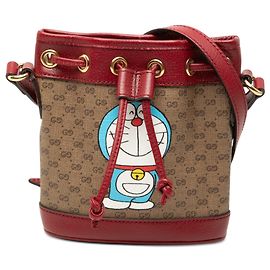 Borsa a secchiello Gucci Micro GG Supreme Doraemon Beige Beige