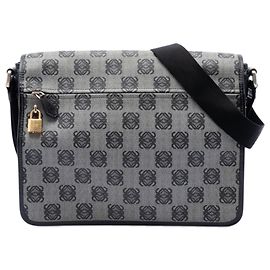 Sac messager LOEWE Anagram en toile enduite gris Gris