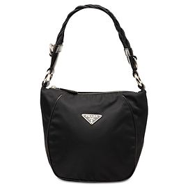 Black Prada Tessuto Braided Handbag Black