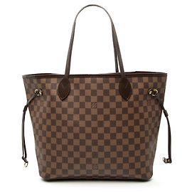 Sac cabas Louis Vuitton Damier Ebene Neverfull MM Marron Marron