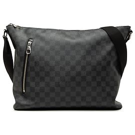 Borsa a tracolla Louis Vuitton Damier Graphite Mick MM Nera Nero