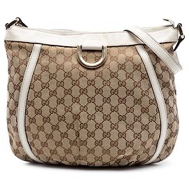Borsa a tracolla Gucci GG Canvas Abbey D Ring Beige Beige