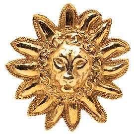 Spilla Chanel placcata oro Testa di Leone e Sole D'oro