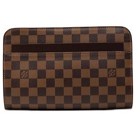 Borsa pochette Louis Vuitton Damier Ebene Saint Louis marrone Marrone