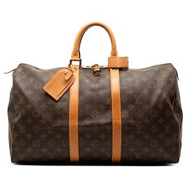 Borsa da viaggio Louis Vuitton Monogram Keepall 45 Marrone Marrone