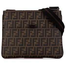 Brown Fendi Zucca Coated Canvas Crossbody Brown