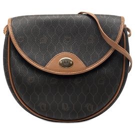 Black Dior Honeycomb Coated Canvas Crossbody Black