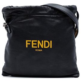 Sac pochette Fendi en cuir noir Noir