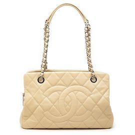 Borsa Chanel Petite Caviar Timeless Tote Bianca Bianco