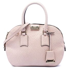 Bolsa Bowling Satchel Burberry Heritage Orchard Small em couro de bezerro granulado Rosa Rosa