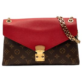 Bolsa de Ombro com Corrente Louis Vuitton Monogram Pallas Castanha Marrom