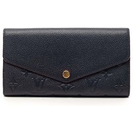 Blue Louis Vuitton Monogram Empreinte Sarah Wallet Long Wallets Blue