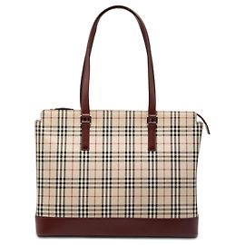 Borsa Tote Burberry House Check Canvas Rossa Rosso