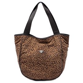 Sac Tote Bottega Veneta en nylon imprimé léopard marron Marron
