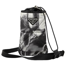 Borsa a tracolla porta cellulare stampata in Re-Nylon nero Prada Nero
