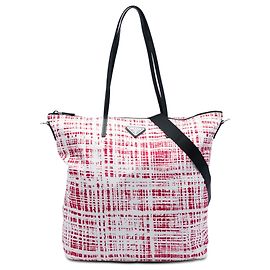 Bolso Satchel Prada Tessuto Stampato Rojo Roja