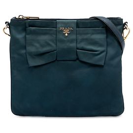 Bolsa crossbody Prada Tessuto Fiocco Bow azul Azul