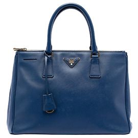 Borsa Prada Medium Saffiano Lux Galleria Double Zip Blu Blu