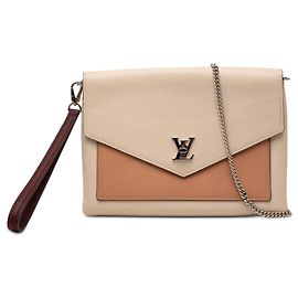 Beige Louis Vuitton Bicolor Leather MyLockMe Chain Pochette Crossbody Bag Beige