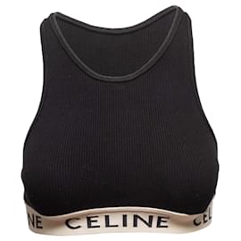 Céline Celine Cropped Bra Top Schwarz & Weiß Größe US S Schwarz