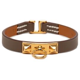 Bracciale Hermès Rivale Mini in Swift Marrone T3 Marrone