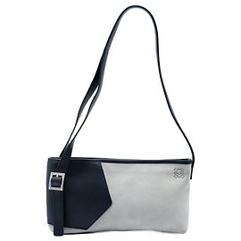 Sac à épaule Switching Anagram LOEWE en daim gris Gris