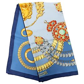 Foulard in seta Hermès Kosmima Blu 90 Blu