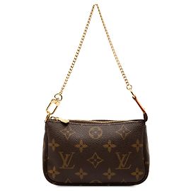 Brown Louis Vuitton Monogram Mini Pochette Accessoires Handbag Brown