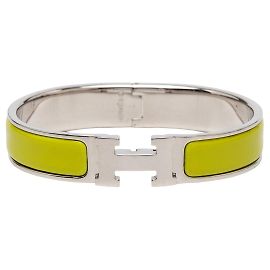 Pulsera Clic H GM estrecha de esmalte amarillo Hermès Amarillo