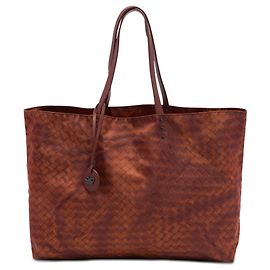Tote Bottega Veneta in Nylon Intrecciolusion Marrone Marrone
