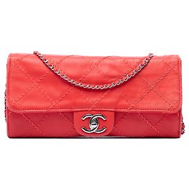Borsa a tracolla Chanel CC Quilted Lambskin Ultimate Stitch Wallet On Chain Rossa Rosso