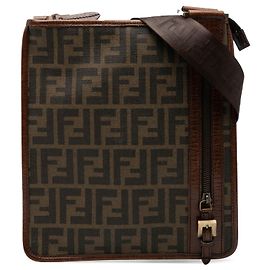 Brown Fendi Zucca Coated Canvas Crossbody Brown