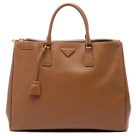 Sac Tote Double Zip Prada Extra Large Saffiano Lux Galleria Marron Marron