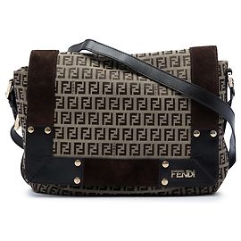 Sac messager Fendi Zucchino Canvas Beige Beige
