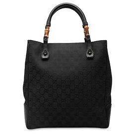 Sac cabas Gucci GG Canvas Bamboo noir Noir
