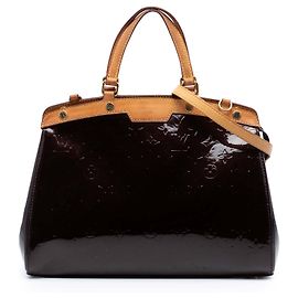 Borsa Satchel Louis Vuitton Monogram Vernis Brea MM Viola Porpora