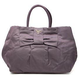 Sacola Prada Tessuto Fiocco Roxa Roxo