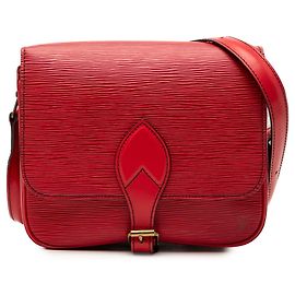 Borsa a tracolla Louis Vuitton Epi Cartouchiere MM rossa Rosso